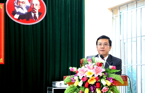Đồng chí Nguyễn Đức Hạnh - Giám đốc Sở Khoa học và Công nghệ phát biểu cảm ơn và nhận nhiệm vụ